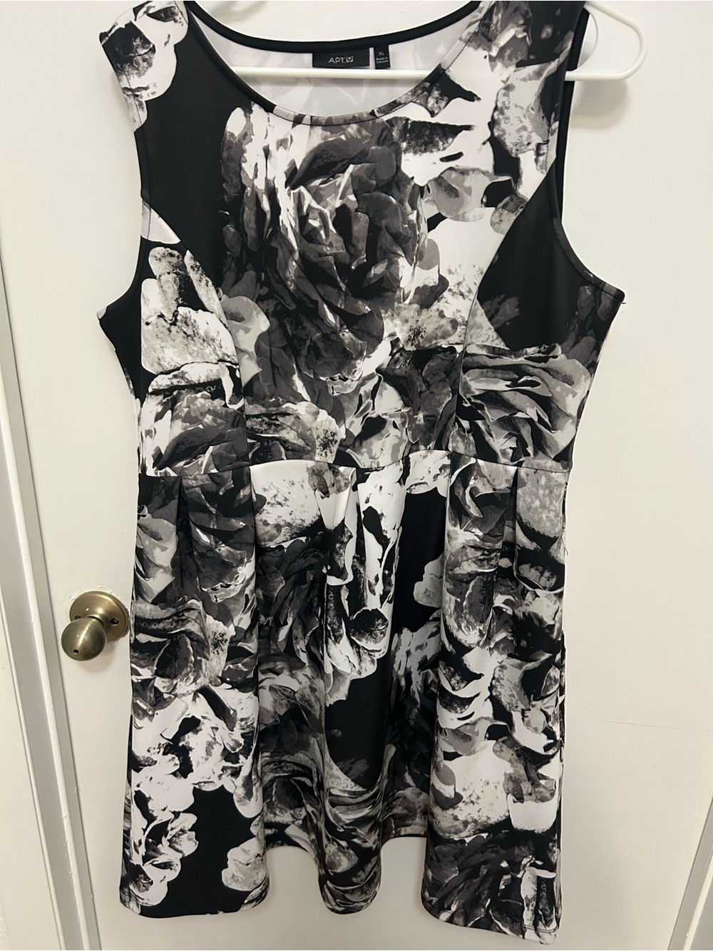 Apt. 9 Black & White Floral Fit-and-Flare Mini Dress